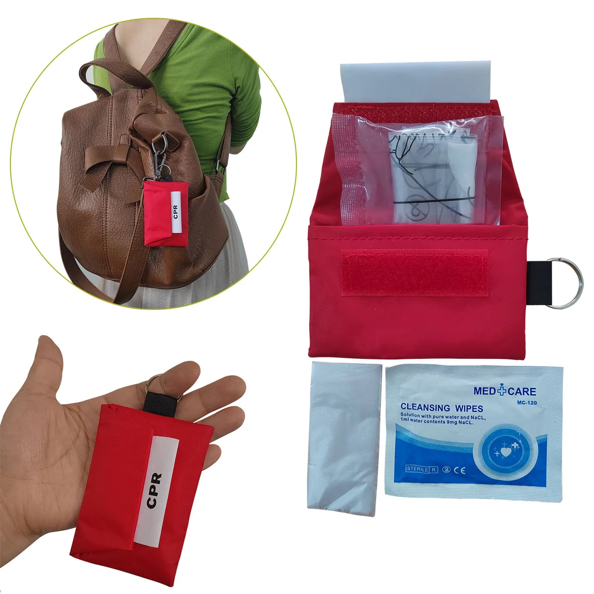 3 pcs CPR Face shield Key Chai - Mountain Biking First Aid Kit 评论和价格